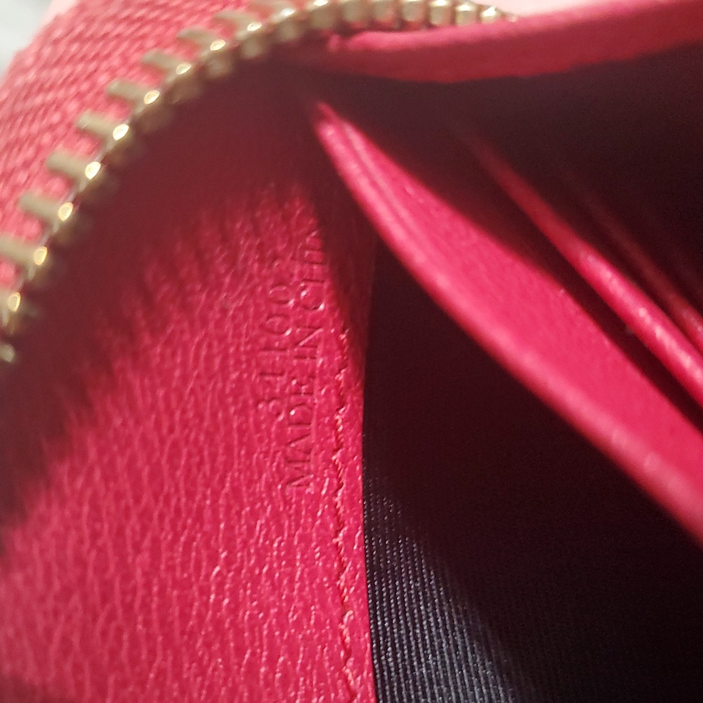 LOEWE Zip Around Long Wallet Pink/Red Anagram Leather Wallet - Picture 9 of 15